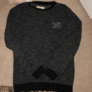 Gray and black knit top